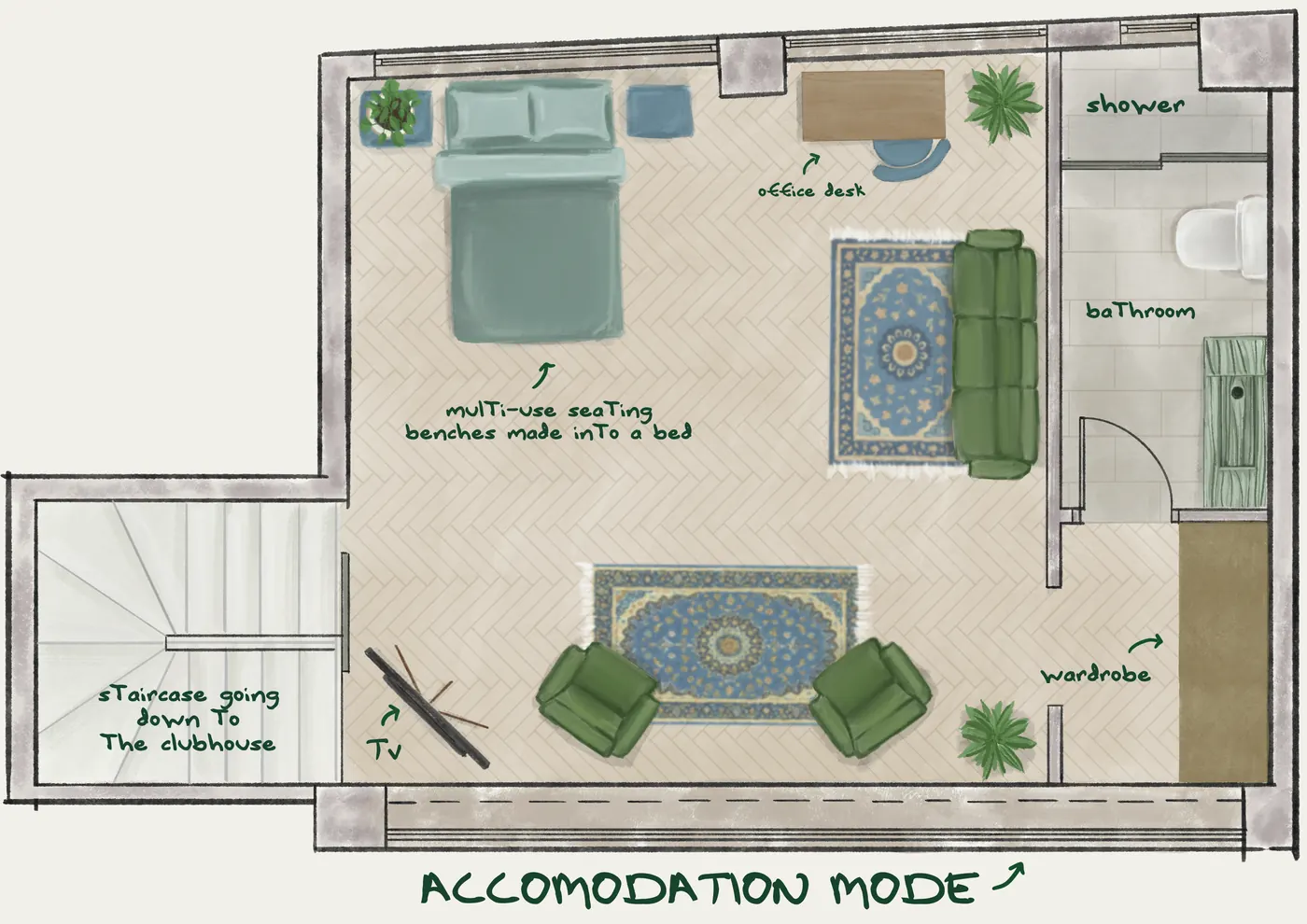 Salon Privé, Accommodation mode